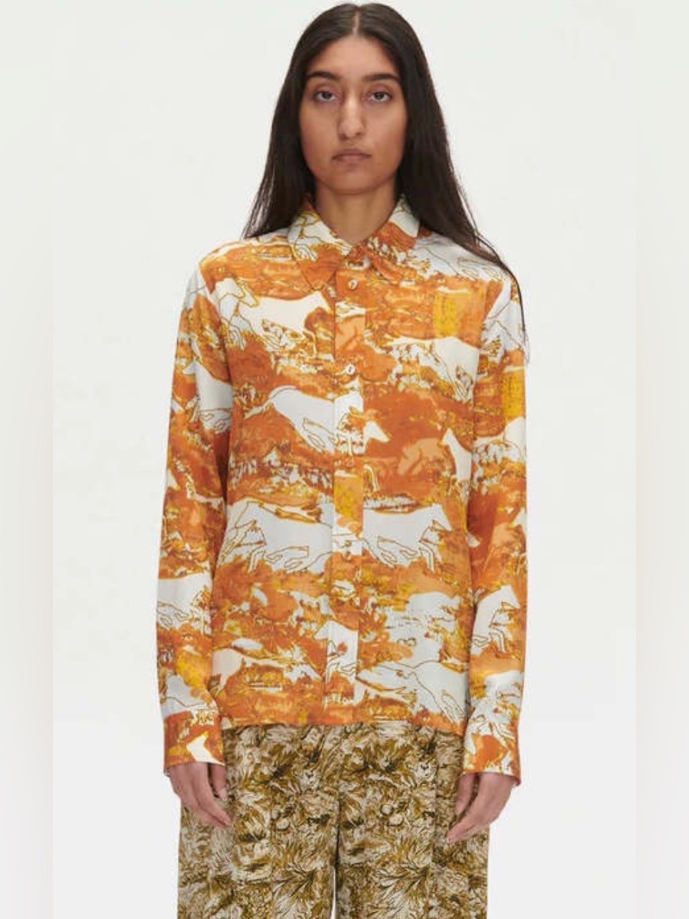 Rachel Comey Fleet Top Horses Orange Silk